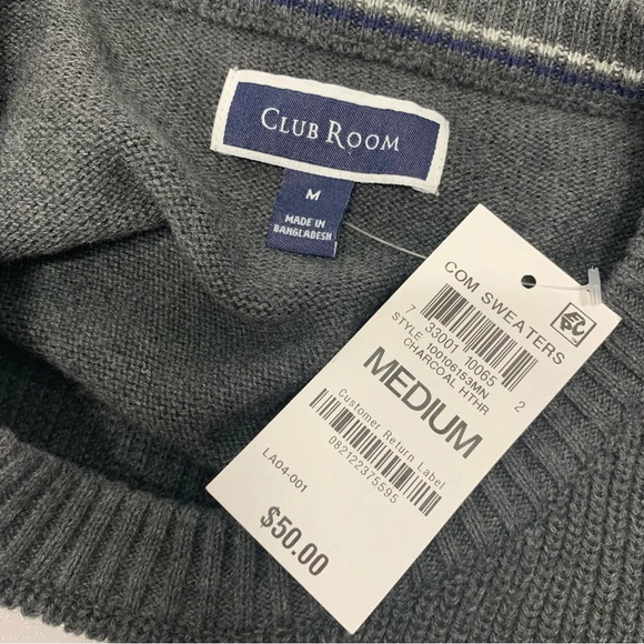 Club Room Mens Sweater Medium  Crew Neck  100% Cotton Long Sleeve Casual Preppy - Picture 8 of 10